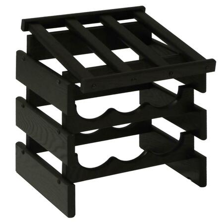 RAZOREDGE 9 Bottle Dakota Wine Rack with Display Top - Black RA2681695